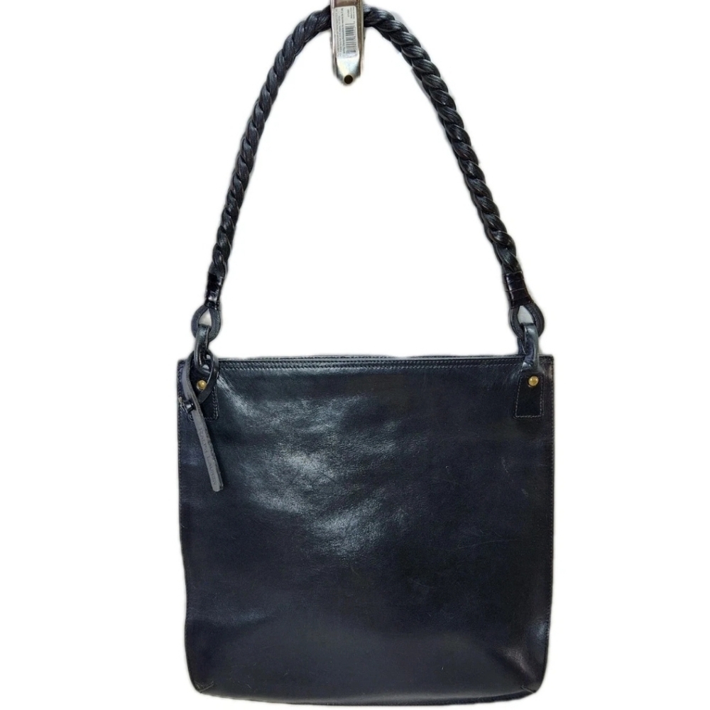 RALPH LAUREN Vintage Black Leather Shoulder Bag Large Envelope